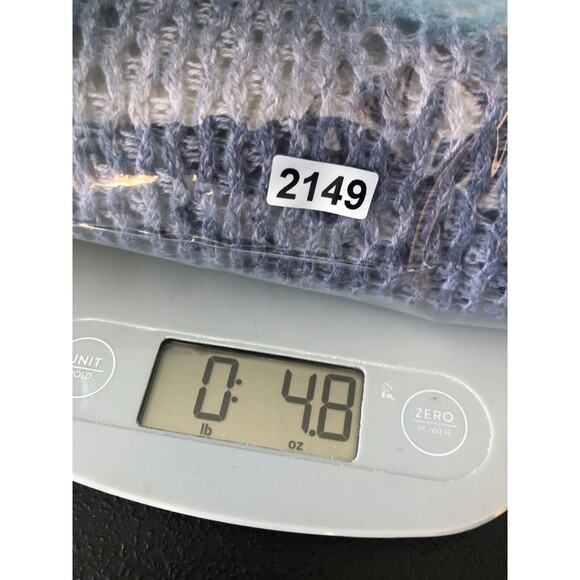 Chicos Bayla Open-Knit Sweater Blue Size 0 / Small Textured Drawstring Sides - Picture 10 of 16